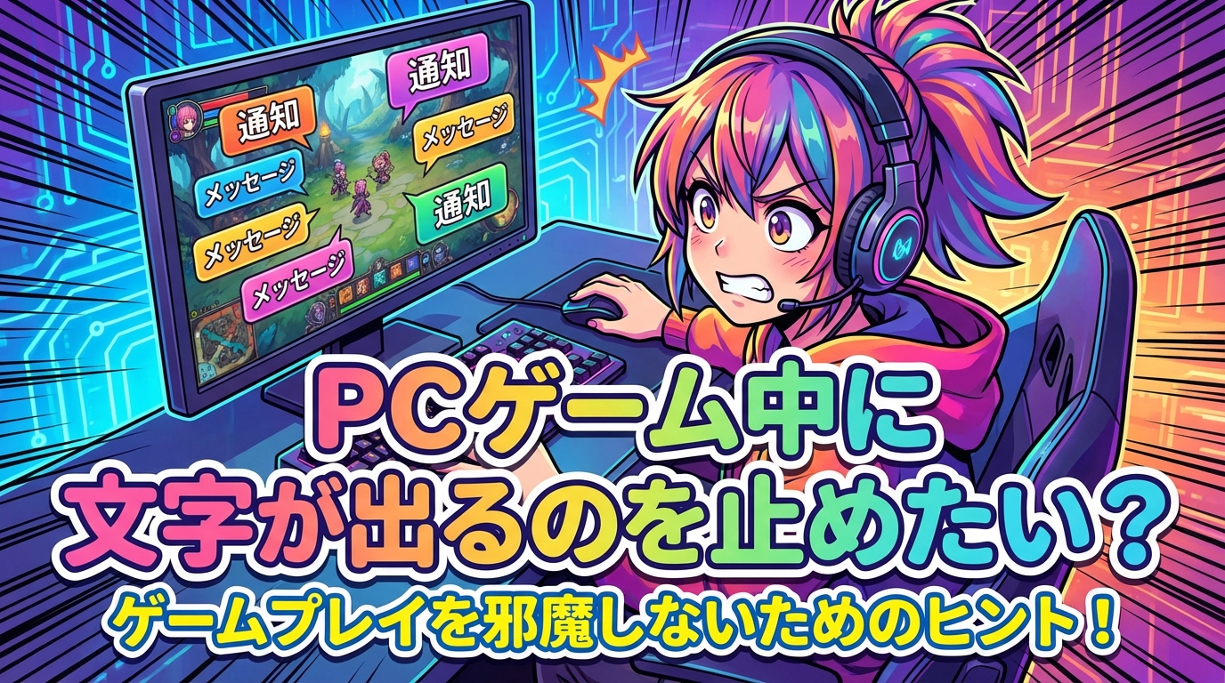 PCゲーム中に文字が出るのを止めたい？