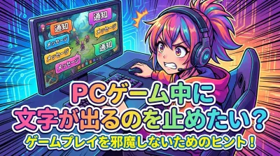 PCゲーム中に文字が出るのを止めたい？
