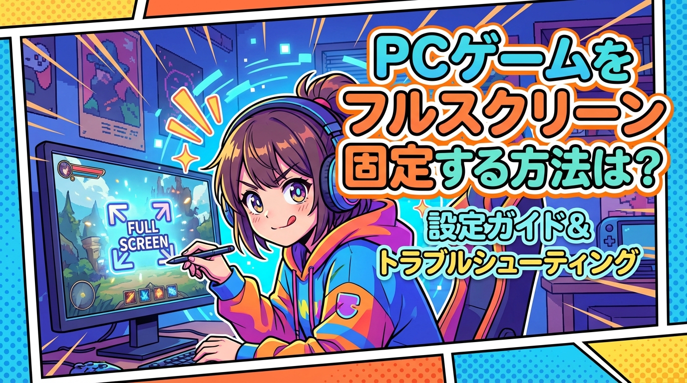 PCゲームをフルスクリーン固定する方法は？