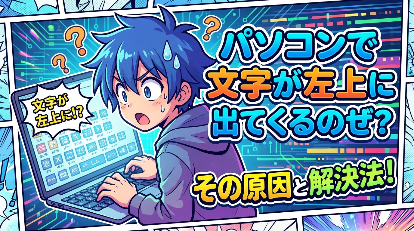 パソコンで文字が左上に出てくるのはなぜ？