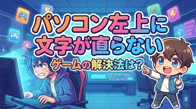 パソコン左上に文字が直らないゲームの解決法は？