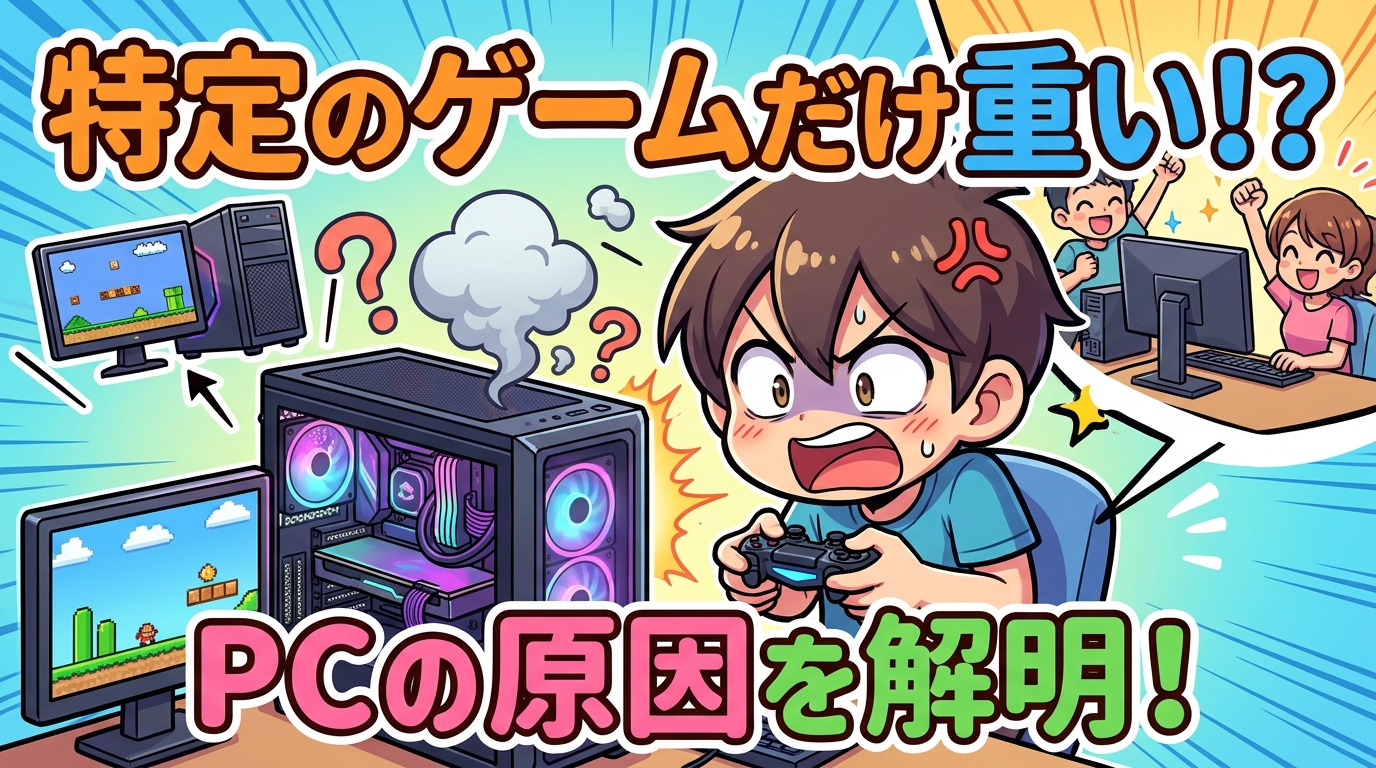 特定のゲームだけ重いPCの原因は？