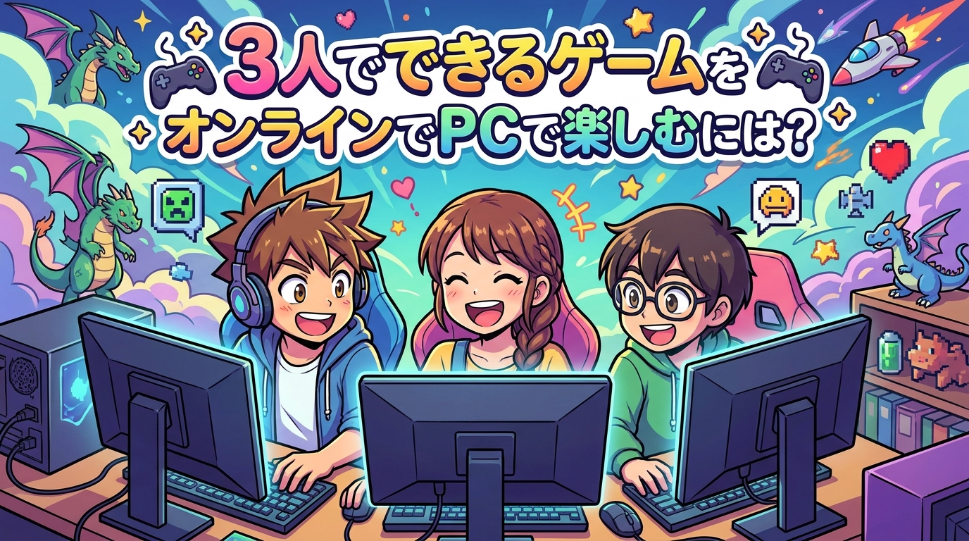 3人でできるゲームをオンラインでPCで楽しむには?