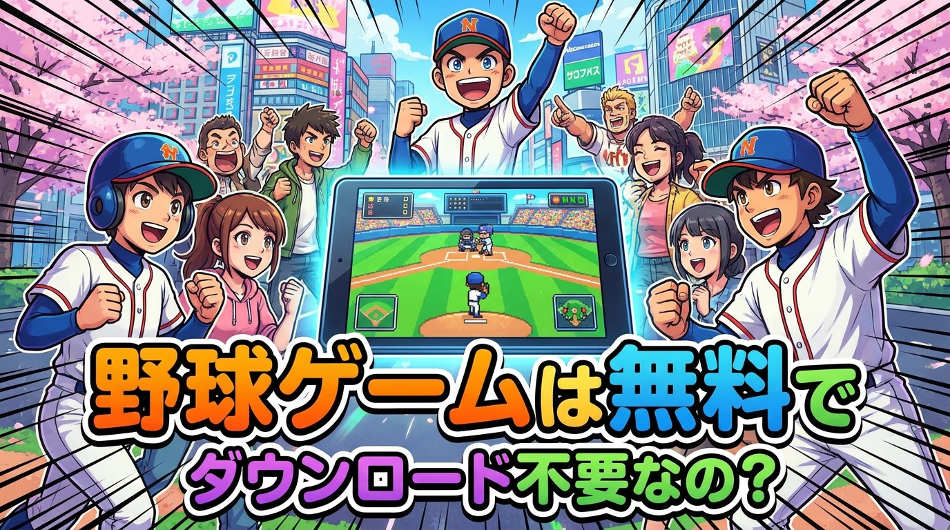 野球ゲームは無料でダウンロード不要なの?
