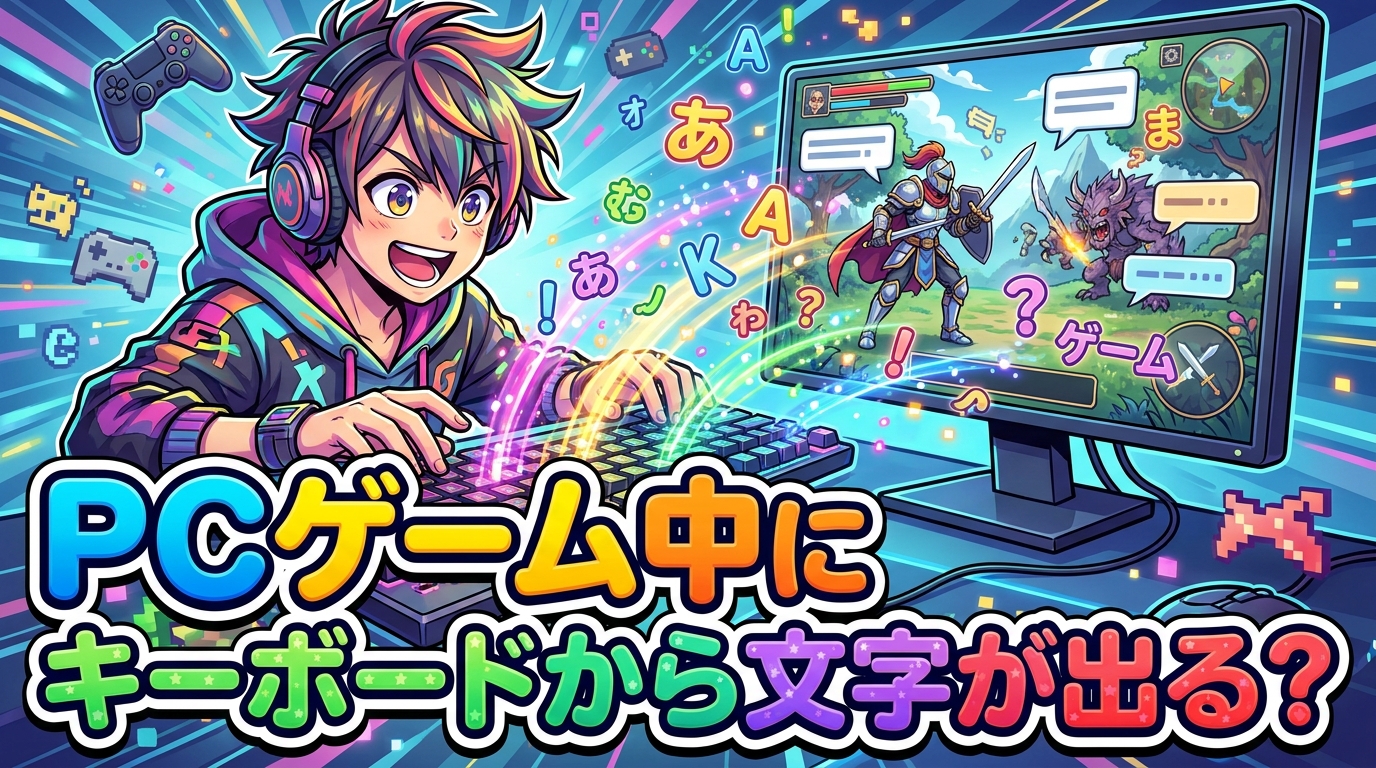 pcゲーム中にキーボードから文字が出る？