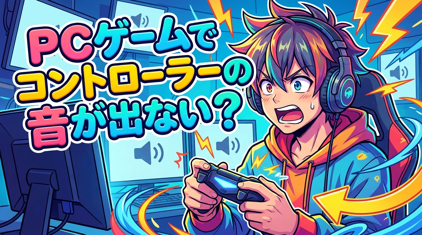 pcゲームでコントローラーの音が出ない?