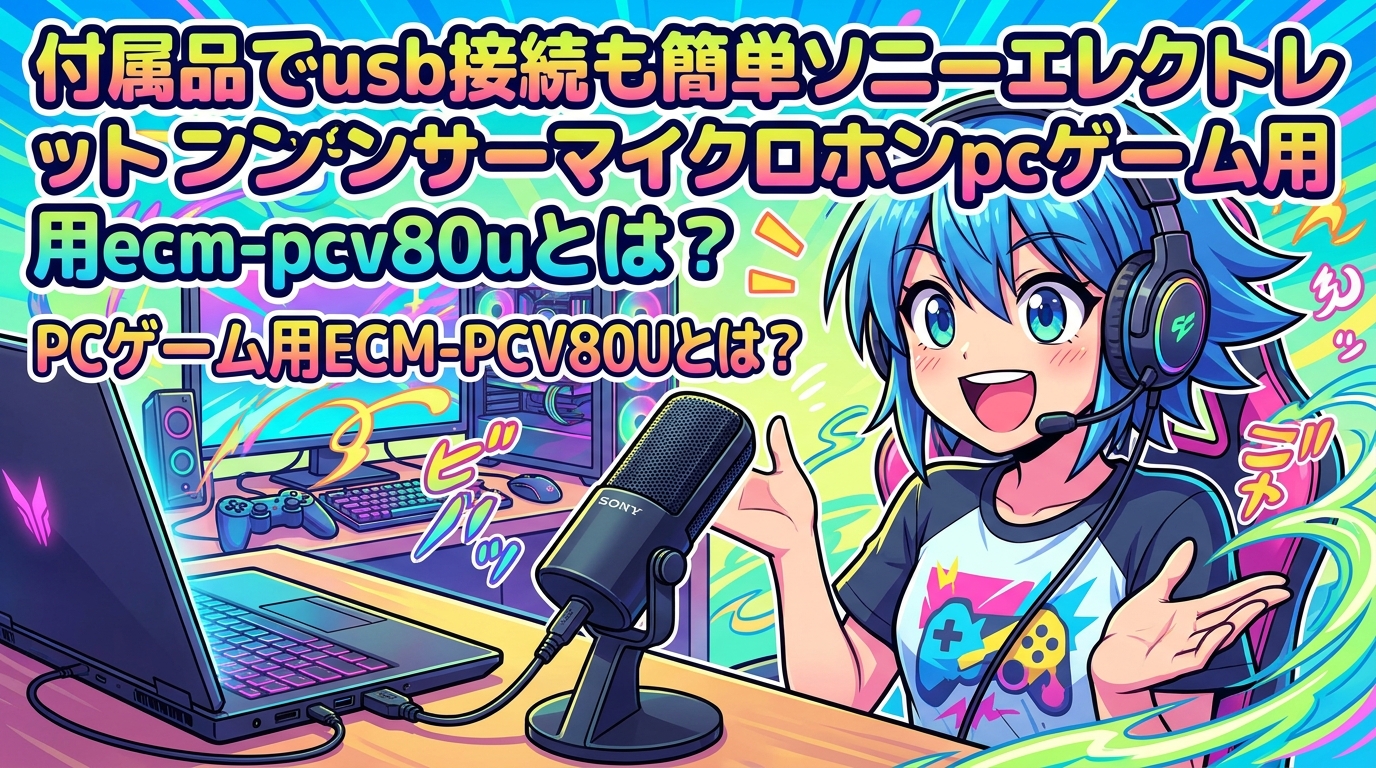 付属品でusb接続も簡単ソニーエレクトレットコンデンサーマイクロホンpcゲーム用ecm-pcv80uとは？