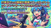 付属品でusb接続も簡単ソニーエレクトレットコンデンサーマイクロホンpcゲーム用ecm-pcv80uとは？