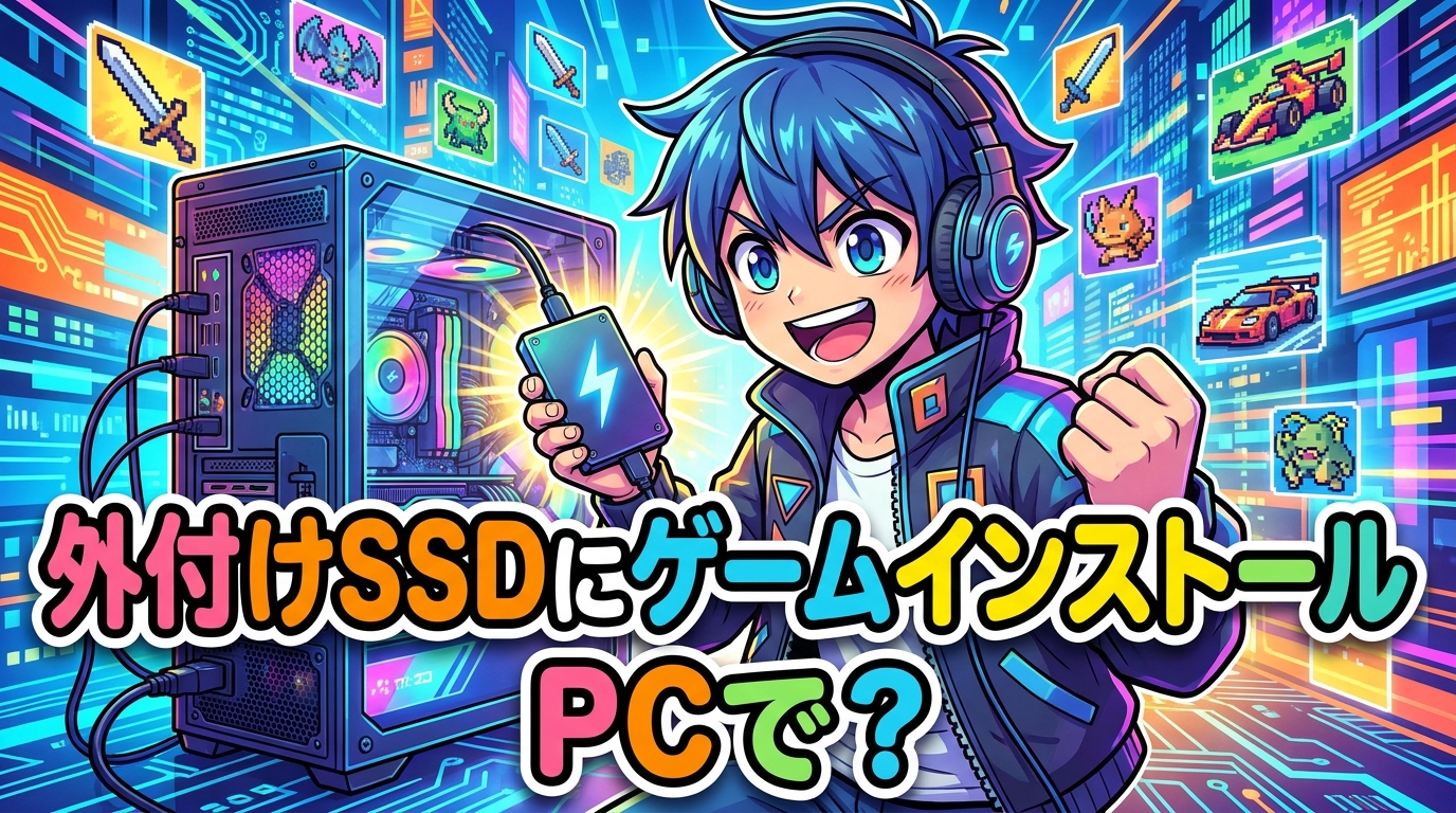 外付けSSDにゲームインストールPCで?