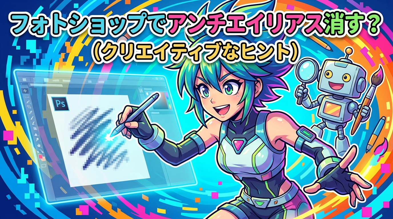フォト ショップでアンチエイリアス消す？