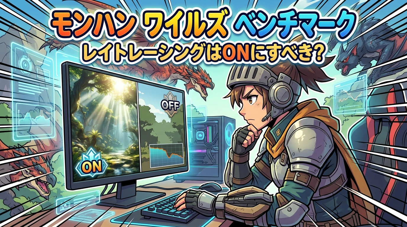 モンハン ワイルズ ベンチマーク レイト レーシングはONにすべき？