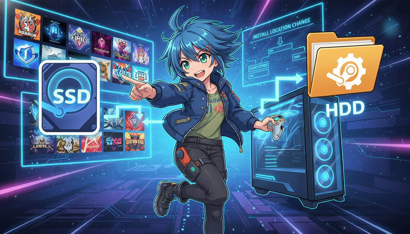 Steamでのインストール先変更方法