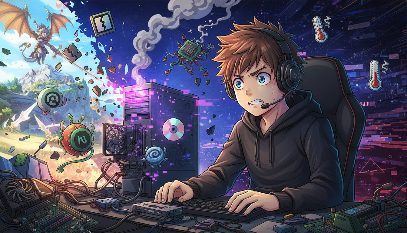 特定のゲームだけ落ちるPCの原因は7つある