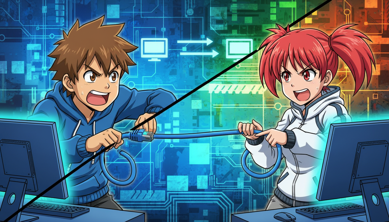 PC2台をLANケーブルでつなぐ具体的な手順