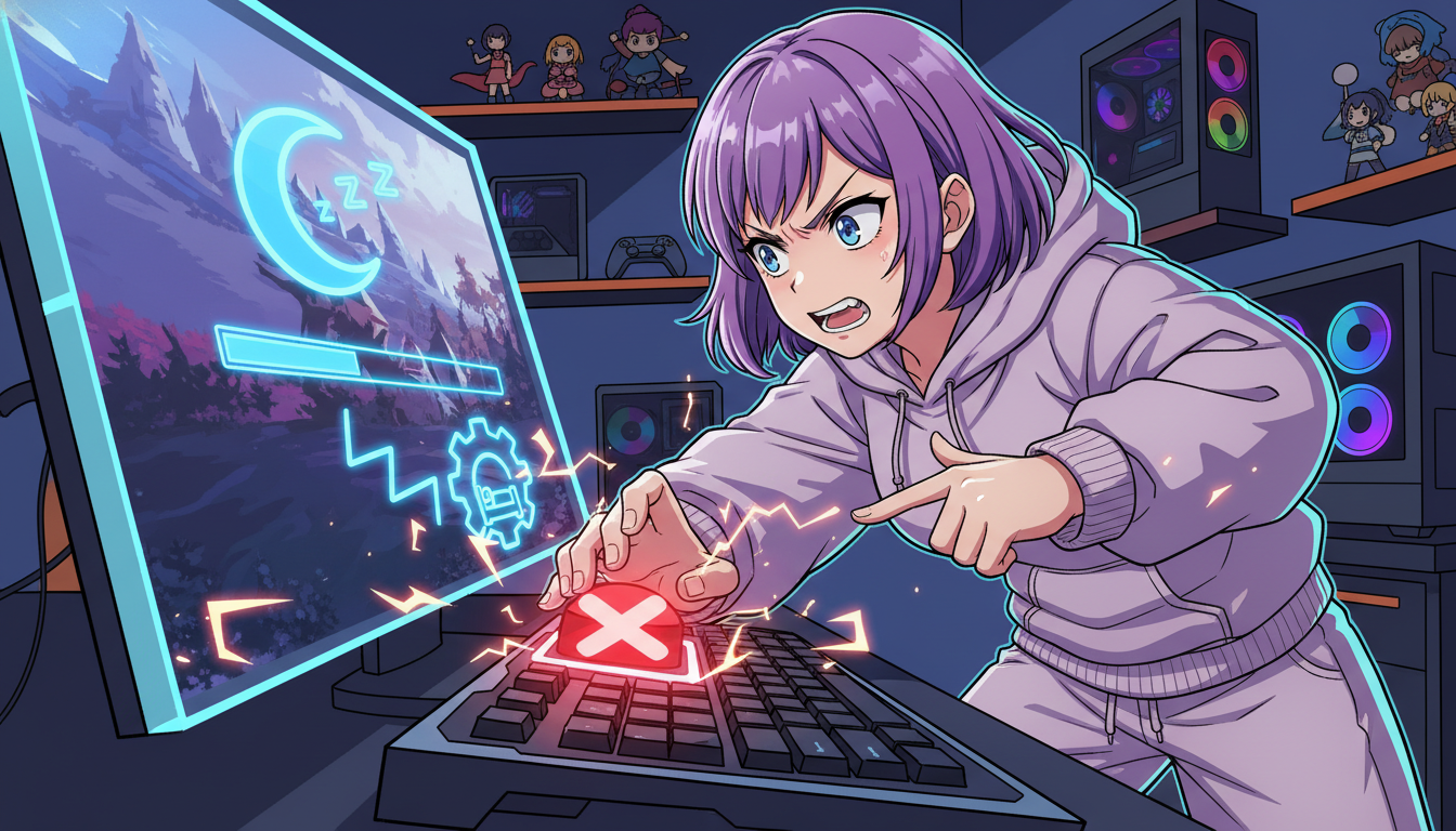 PCゲームのダウンロード中のスリープによる中断は設定で解決できる!
