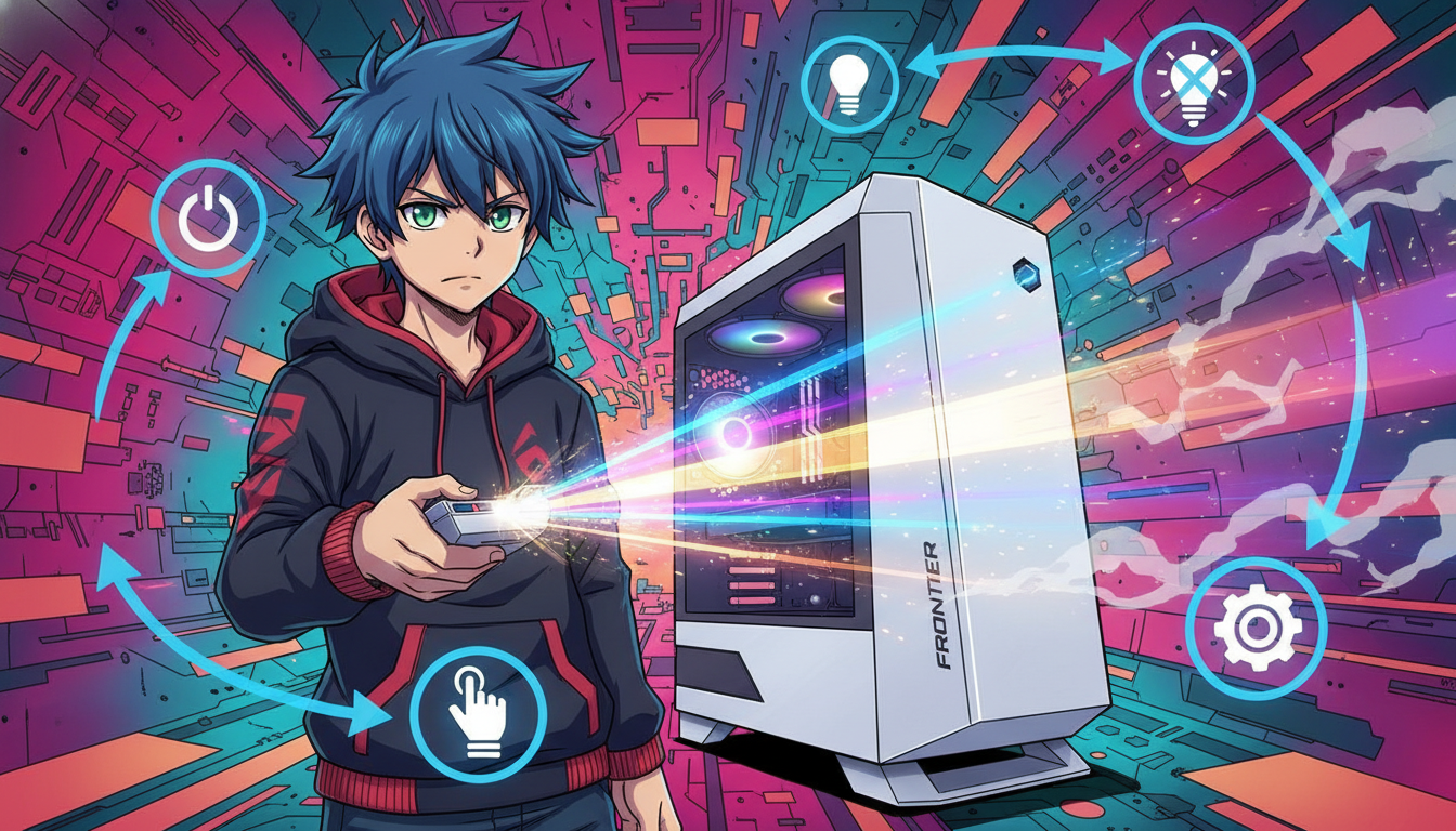 フロンティア製PCの光を消す4つのステップ