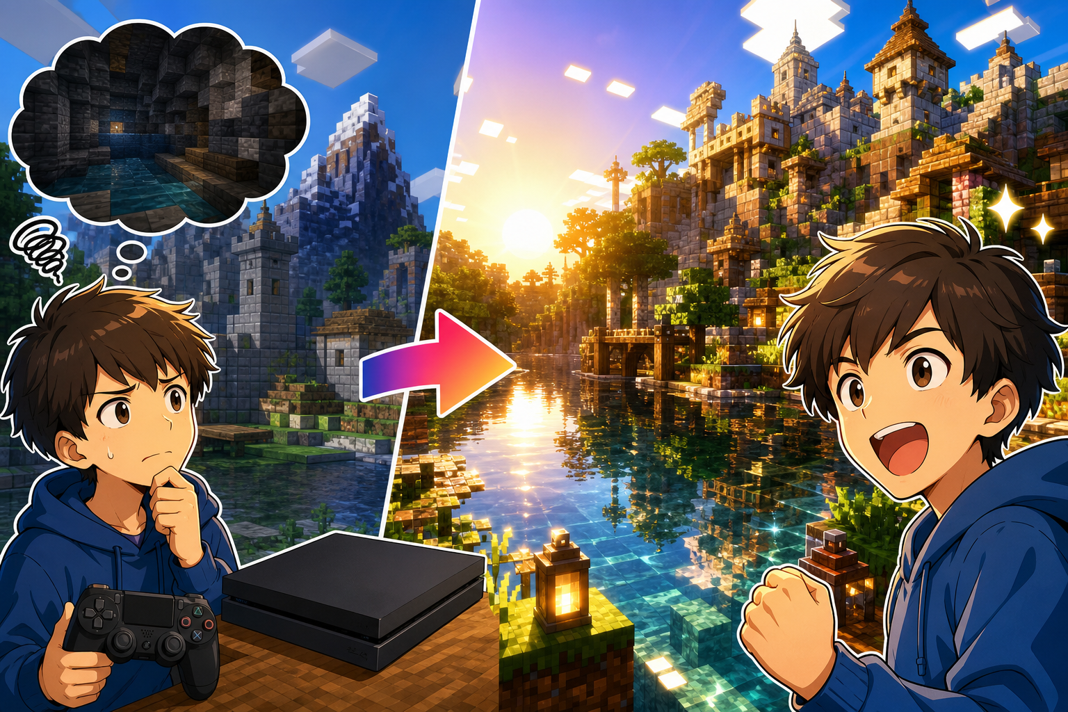 PS4版マイクラではレイトレーシングは使えないんだ