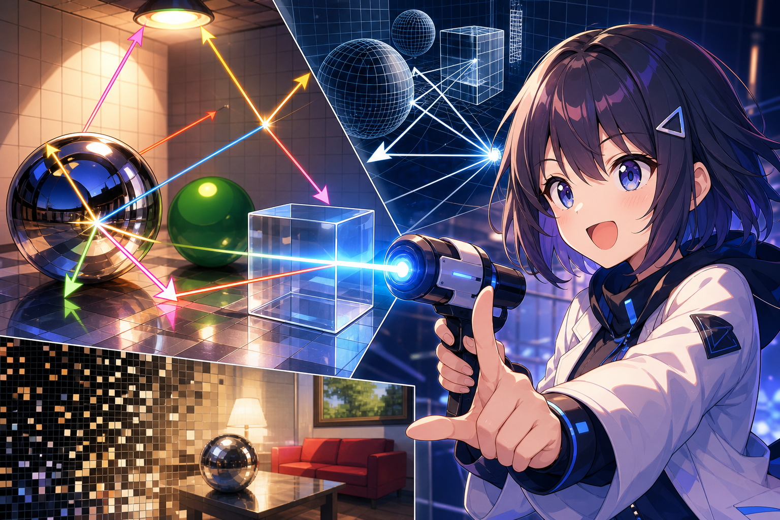 光の探査機を飛ばして色を決めるプログラム